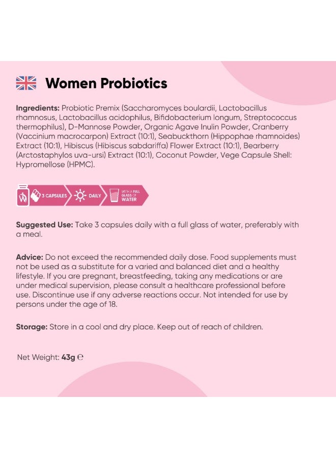 بروبيوتيك للنساء – 30 مليار وحدة تكوين مستعمرات (CFU) – يدعم صحة الجهاز الهضمي وصحة المهبل – 90 كبسولة – صنع في أوروبا - Image 5